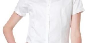 Ladies Short Sleeves Button Down Shirt