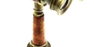 Antique Look Brass Handmade Binoculars Leather Covered, Complete with Brass Tripod Stand