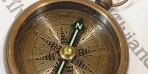 Antique Brass Pocket Compass