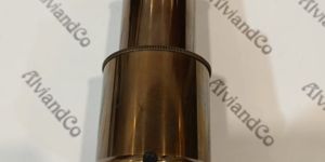 Brass Handmade Table Clock, expertly crafted in the shape of a classic telescope.