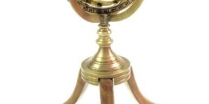 Handcrafted Antique-Looking Armillary with Wooden Tripod Stand - Vintage Celestial Showcase