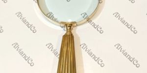 Nautical Flower Engraved Brass Handle Magnifying Glass