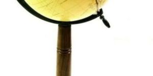 Handcrafted Antique Globe with Wooden Tripod Stand