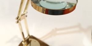 Wooden Base Brass Adjustable Magnifying Glass