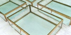 Metal Glass Jewellery Box