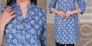 Two Color Discharge Print Kurti