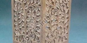 Tea Light Holder Carved Square