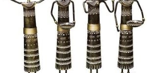 Metal Lady Tealight Candle Holder