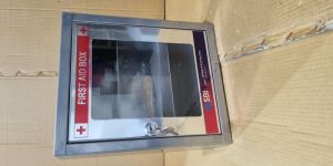 SBI'S Metal First AID Box Chrome Silver color