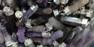 Natural Amethyst Pencil Pendants
