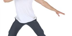 Mens Grey NS Polyester Solid Track Pant with Grip