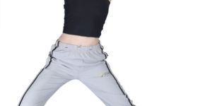 Women Off-White NS Polyester Track Pant With Grip and Pai Pin