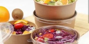 Kraft Paper Salad Bowl with Lid