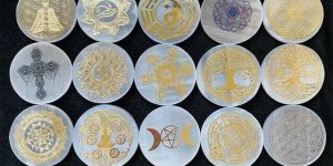 Selenite Engraved Charging Plate