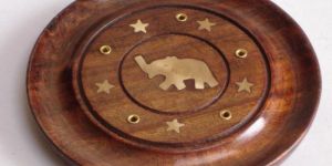 AE-48 Round Wooden Incense Holder