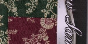 Spun Cotton Pure Zari Brocade Weaving Fabric 12
