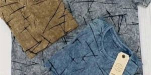 Mens Round Neck Denim T Shirt