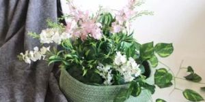 Olive Green Jute Round Basket