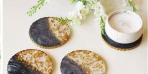 Round Smokey Gray Transy Resin Coaster