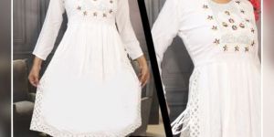 Embroidered Anarkali Kurti Set