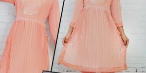 Embroidered Peach Naira Cut Suit