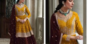 Inayat 7172 Heavy Embroidery Work Georgette Fancy Sharara Suit