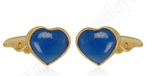 Blue Chalcedony Brass Cufflink