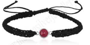 Pink Chalcedony Silver Bracelet