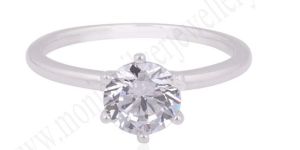 Silver Plating White Zircon Ring