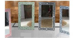 Bone Inlaid Mirror Photo Frame