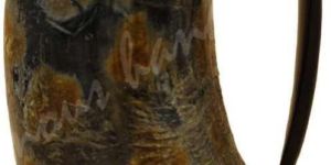 India Black & Brown Buffalo Horn Mug