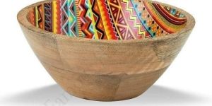 Round Ceramic Geometry Bowl