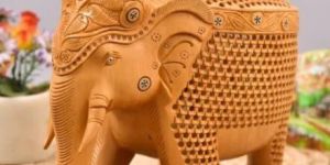 Wooden Jali Elephant Statue
