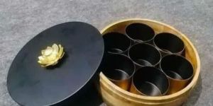 Metal and Wooden Spice Box