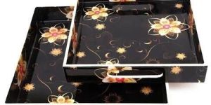 Printed Wooden Tray Set