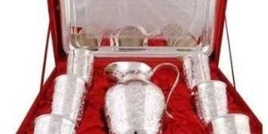 Silver Glass and Jug Set