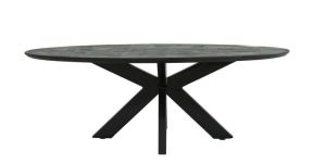 SWE 2030 Alex Wood Metal Oval Coffee Table