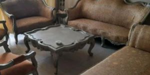 Brown Wooden Seating Sofa Set