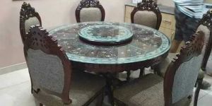 Designer Round Wooden Dining Table Set