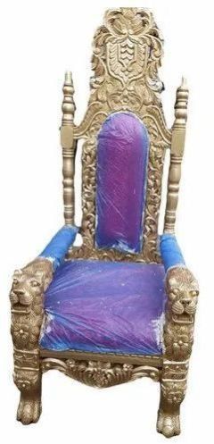 Lion Carved Wooden Chair