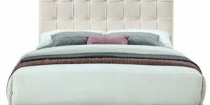 White Hotel Room Wooden Bed