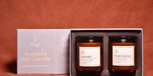 Amber Glass Jar Candle Gift Set