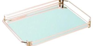 Rose Gold Mirror Serving Tray
