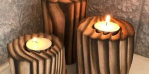 Wood Candle Holder