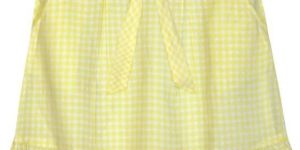 Girls Rayon Yellow Check Skirt