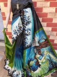 Hand Painted Pure Silk Saree