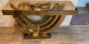 Wood and Glass Console Table