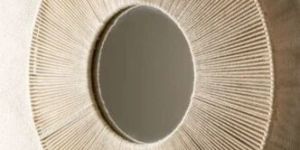 Round Rattan Mirror