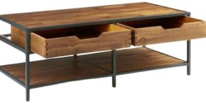 MAH063 Wooden Iron Center Table