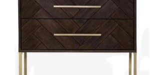 MAH103 Wooden Iron Bedside Table